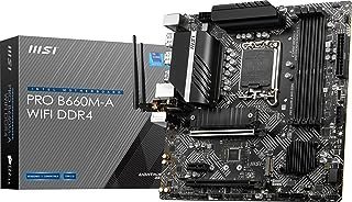MSI Placa-mãe PRO B660M-A WiFi DDR4 (mATX, Intel Core de 12ª geração, soquete LGA 1700, DDR4, PCIe 4, LAN 2,5G, slots M.2, Wi-Fi 6)