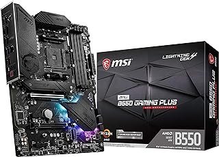 MSI MPG B550 Gaming Plus Placa-mãe para jogos (AMD AM4, DDR4, PCIe 4.0, SATA 6Gb/s, M.2, USB 3.2 Gen 2, HDMI/DP, ATX)