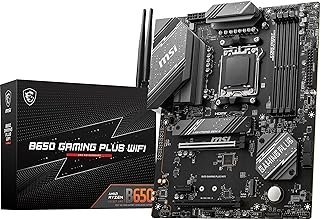 MSI Placa-mãe para jogos B650 Gaming Plus WiFi (AMD AM5, ATX, DDR5, PCIe 4.0, M.2, SATA 6Gb/s, USB 3.2 Gen 2, HDMI/DP, Wi-Fi 6E, Bluetooth 5.3, AMD Ryzen série 7000 processadores de desktop)