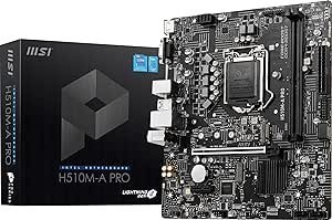 MSI Placa mãe H510M-A PRO ProSeries (mATX, Intel Core 11ª/10ª geração, soquete LGA 1200, DDR4, PCIe 4, compartimento M.2, USB 3.2 geração 1, LAN 2.5G, D-SUB/HDMI)