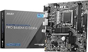 MSI Placa-mãe PRO B660M-G DDR4 ProSeries (mATX, Intel Core de 12ª geração, soquete LGA 1700, DDR4, PCIe 4, LAN 2,5G, USB 3.2 geração 1, slots M.2)